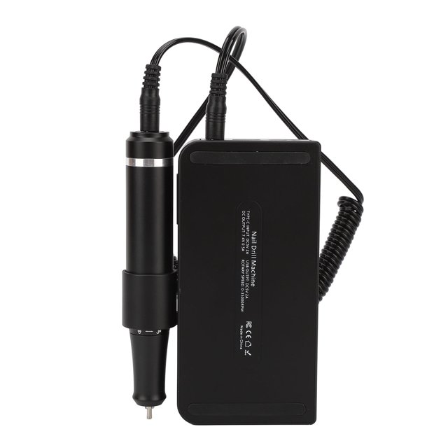 Rectificadora de uñas eléctrica, recargable, LCD, velocidad ajustable, 35000RPM, taladro de uñas, enchufe de 100?240V EE. UU.