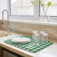 thumbnail image 5 of Dish Drying Mat for Kitchen Countertop, Green Buffalo Check Plaid Absorbent Dish Mat Reversible Quick Dry Non Slip Draining Mat Kitchen Drying Pad for Dishes, Utensils 16x18 Inch Farmhouse Style, 5 of 9