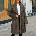 thumbnail image 2 of Lovzfmll Winter Coats for Women, Solid Color Stand Collar Coat, Faux Fur Plush Trench Jacket, Winter Clothing, 2 of 7