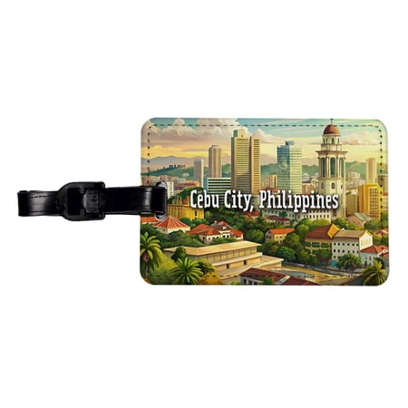 Cebu City, Philippines Travel City Country Stamp Faux Leather Travel Luggage Tag