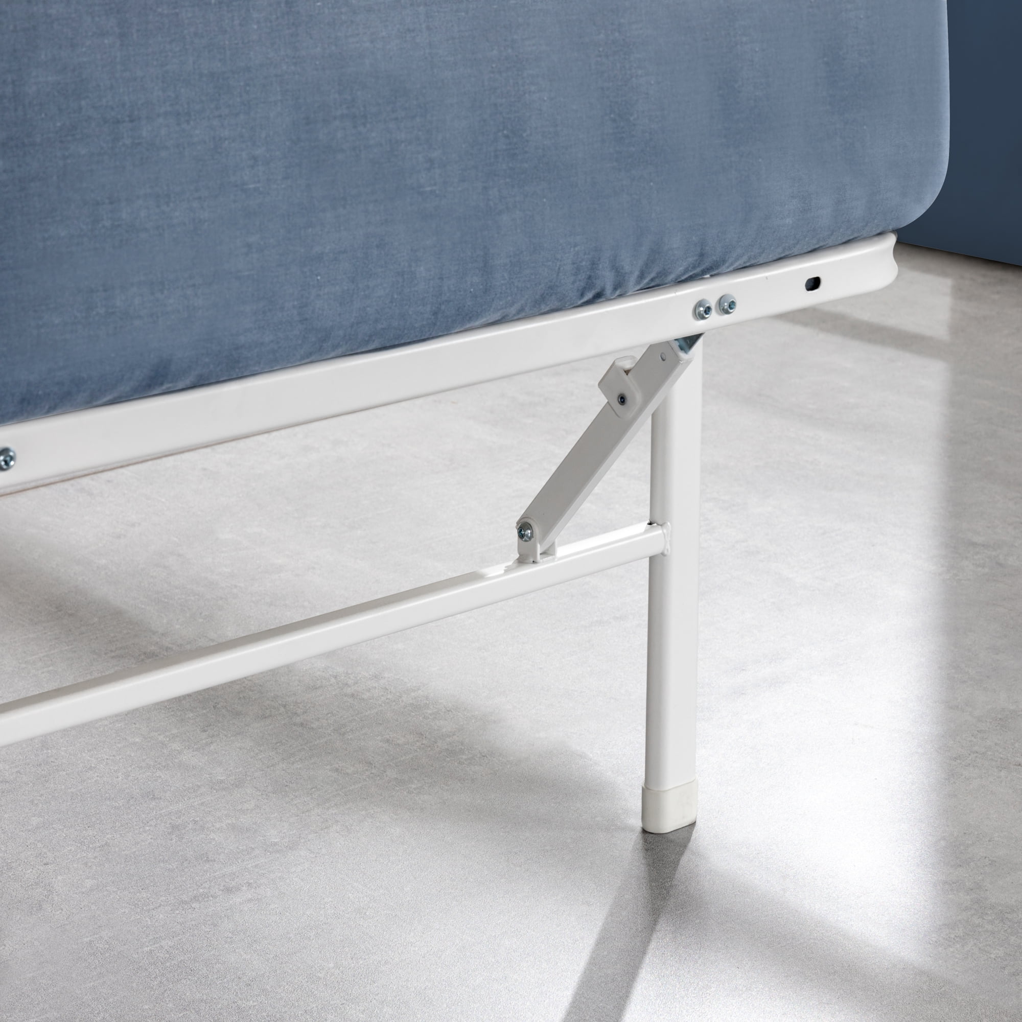 Zinus 14" White Metal SmartBase Tool-Free Assembly Bed Frame Mattress Foundation, Full