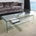thumbnail image 3 of Heavenly Collection Glass Coffee Table with Shelf in Clear, Clear Glass Coffee Table with Shelf, Waterfall Coffee Table with Shelf, Coffee Table with Shelf, 3 of 9