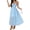 Light Blue, variant on Women's Smocked Tiered Maxi Cami Dress with Sheer Overlay 70% Lyocell 30% Polyamide for Elegant Summer Events Today