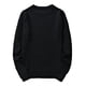 thumbnail image 2 of Gibobby Suéter hombre Suéter de algodón con cuello redondo para hombre, de ajuste clásico pesado, para hombre(Negro,Grande), 2 of 4