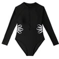 thumbnail image 6 of HAOTAGS Girls Solid One-Piece,Cut-Out Beach Swimwear Flower Print UV Guard Bathing Suit Black 10, 6 of 7