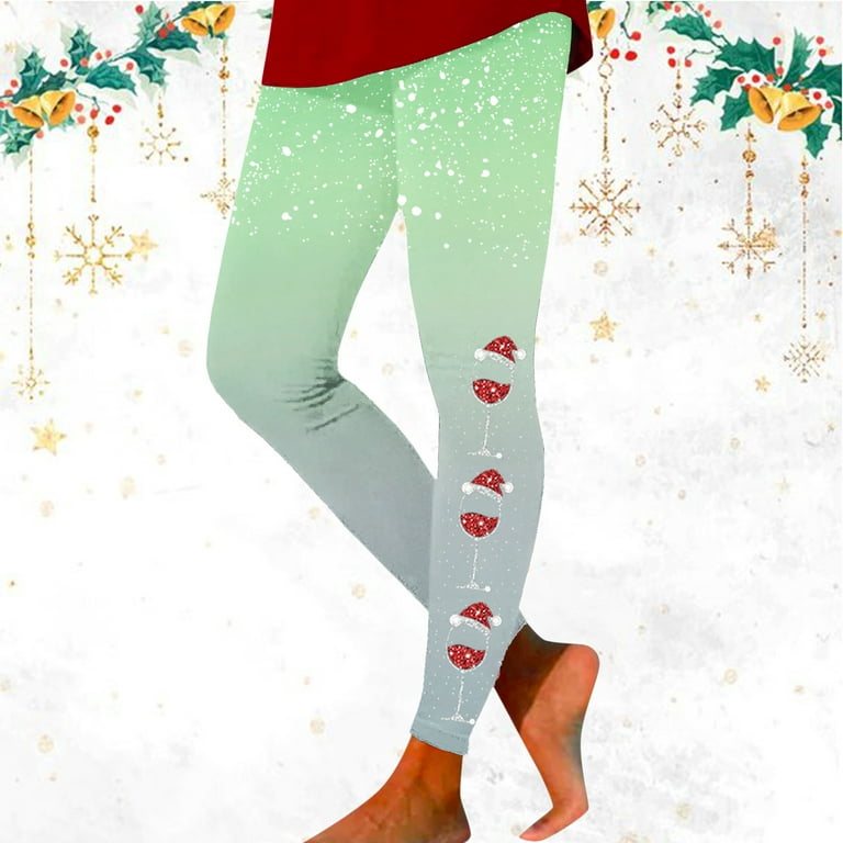 VBARHMQRT Straight Leg Yoga Pants with Side Pockets Womens Gradient  Christmas Printing Tight Hip Lifting Fitness Yoga Leggings Flare Leggings  for Women Short Flare Leggings for Women Tall Cotton 