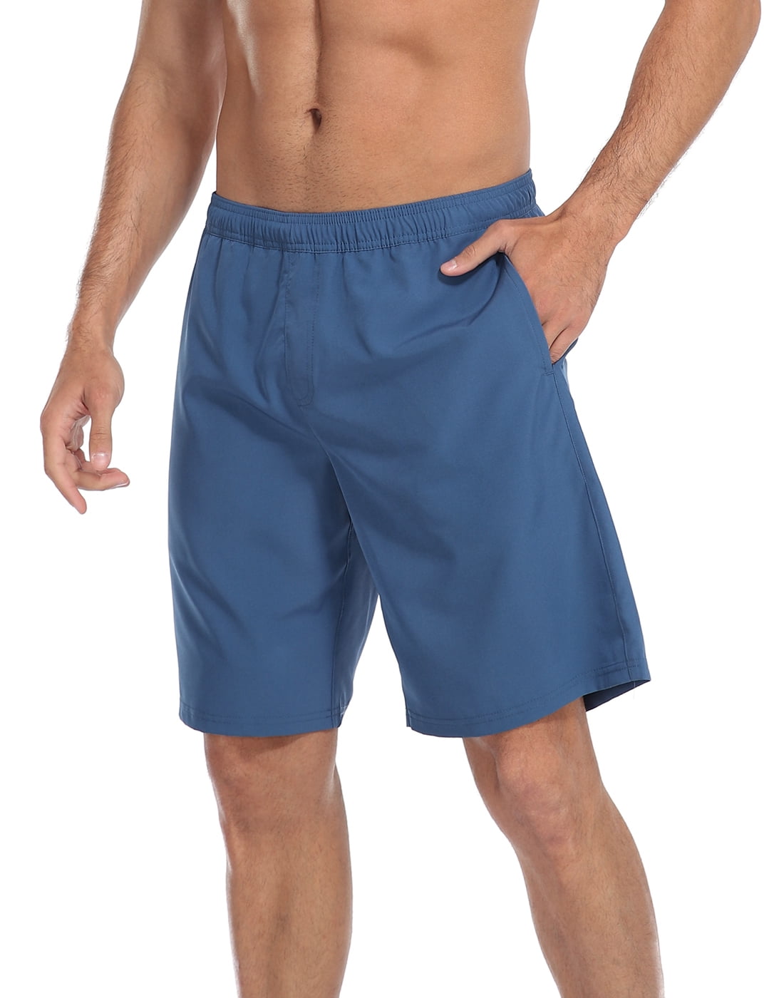 BRISIRA Mens Swim Trunks 9 inch Inseam Board Shorts with Compression Liner Swimsuit Bathing Suit Quick Dry Cargo Pocket