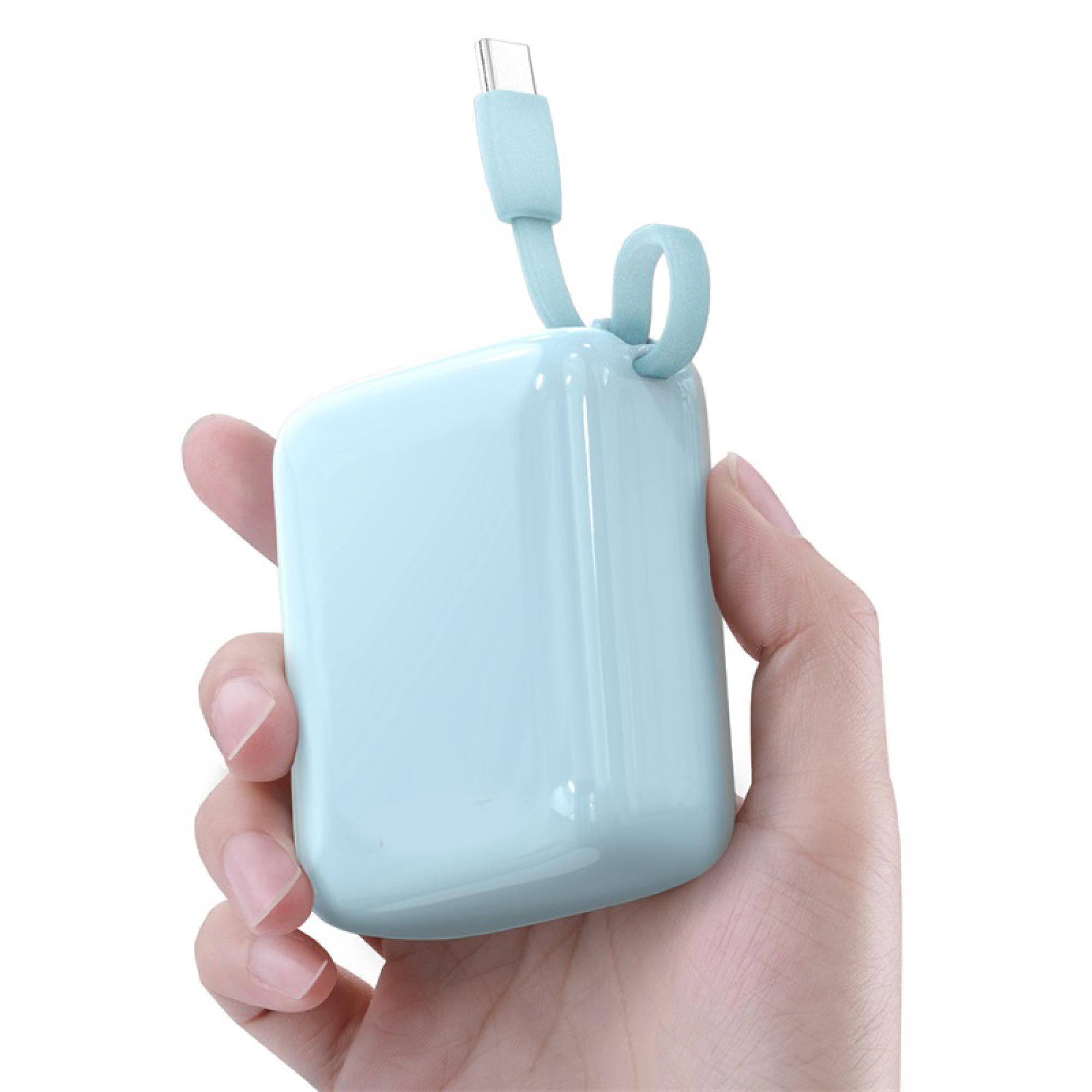 2-Pack 10,000 mAh Portable Power Banks with Built-In USB‑C Cable – Dual Device Charging, Compact Design Combo