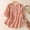 Pink, variant on VOUZZA Womens Tees Loose Fit Embroidered Floral Vine Linen 3/4 Sleeve Blouse Ethnic Lightweight Summer Retro Pullover Casual Top Blouse