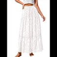 thumbnail image 2 of Falda Larga Playera Estilo Bohemio Informal de Verano 2025 para Mujer, con Encaje Bordado, Ojales, Cintura Elástica, , Escalonada, Corte A. L, 2 of 10
