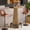 Light Brown, variant on Tribesigns Bar Table with Metal Footrest, 37.4" High Round Pub Table for Small Bars, Small Home Bar Unit for Dining Room, Kitchen, Rustic Brown