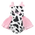 thumbnail image 3 of IBTOM CASTLE Toddler Baby Girls 1st Birthday Outfit Tulle Romper Princess Tutu Dress with Headband Cake Smash Photo Shoot Clothes Set 12-18 Months Pink Cows, 3 of 8