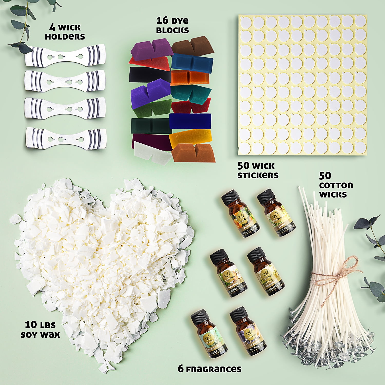 Craftbud DIY Candle Making Supplies - Kit for Adults and Beginners - White