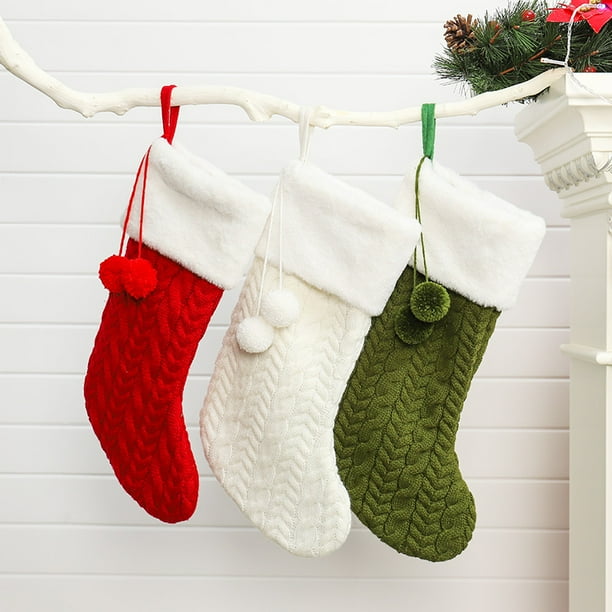 Christmas Stockings 1pcs Cable Knit Christmas Stockings with