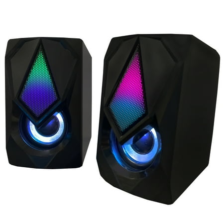 Xtreme Multicolor LED Gaming Speakers, Quality Sound/Unique Colors, Adjustable Volume