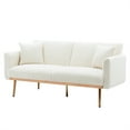 thumbnail image 2 of Velvet Sofa ,Iconic Design Modern Accent sofa ,Loveseat Sofa with Metal Tapered Legs,Noise Free,White Teddy, 2 of 7
