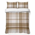 thumbnail image 2 of 3 Pieces King Quilt Set,Vintage Beige Brown Plaid Soft Bedding Sets with 1 Quilt & 2 Pillow Shams,Neutral Tartan Checkered Summer Bedspread Lightweight Coverlet Comforter for All Season, 2 of 9