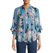 The Pioneer Woman Pleated Ruffle Sleeve Blouse