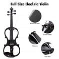 thumbnail image 2 of Yescom 4/4 Electric Violin Full Size Wood Silent Fiddle Stringed Instrument Bow Headphone Case Black, 2 of 12