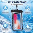 thumbnail image 6 of OAZOUF 4 Pack IPX8 PVC Waterproof Phone Pouch Bag with Fluorescent Detachable Lanyard for iPhone Android, 6 of 9