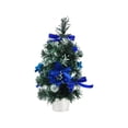 thumbnail image 2 of Mini Árbol de Navidad Artificial de 30 Cm | Decoración Navideña Retráctil para Escritorio con Adornos Brillantes, Piñas y Lazos | Plateado, Dorado, Rojo y Azul | Adorno Festivo Listo para Usar para R, 2 of 6