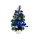 thumbnail image 2 of Mini árbol de Navidad artificial de 30 cm | Decoración retráctil para escritorio | Predecorado con adornos, piñas y lazos | Plateado, dorado, rojo y azul | Adorno de mesa para oficina o para fiestas, 2 of 6