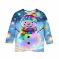 thumbnail image 5 of YUNAFFT Girls Christmas Print Casual 3/4 Sleeve Round-Neck Blouses & Shirts Cotton-Like Comfort Fit Elastic 4-14Y, 5 of 7