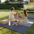 thumbnail image 4 of Vintage Striped Outdoor Rug 6x9 Ft - Reversible Patio Rug Outdoor Camping Rugs, Midnight Blue Modern Simple Lines Washable Indoor Outdoor Area Rugs, Non-Slip Outdoor Carpet Runner for Deck/Porch, 4 of 8
