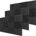 thumbnail image 2 of 12/24/48/96 Pack Acoustic Panels Studio Foam Wedges Sound Studio KTV Recording Soundproofing Acousticfoam Foam Sponge Wall Tiles 12''x12''x1'', 2 of 8