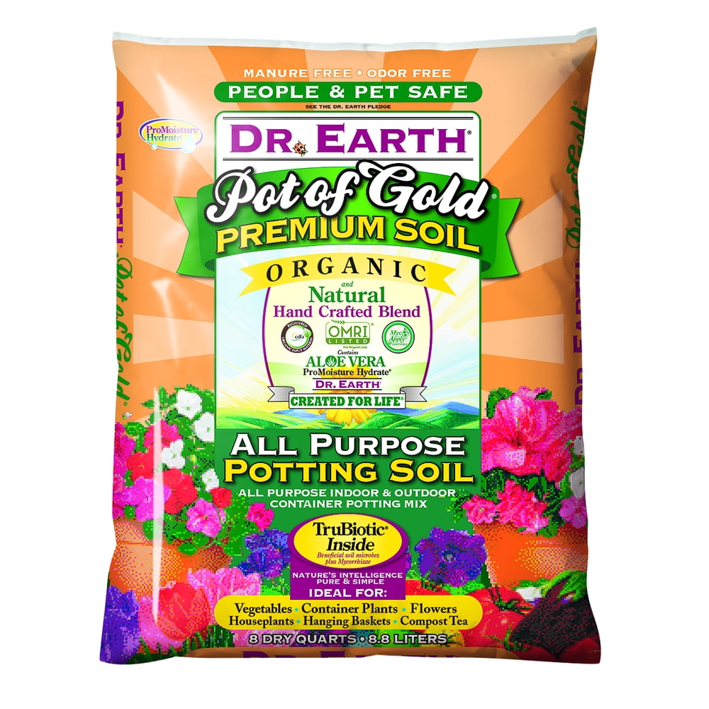 Dr. Earth Organic & Natural Pot of Gold All Purpose Potting Soil, 8 QT