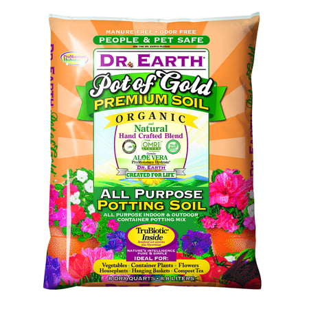 Dr. Earth Organic & Natural Pot of Gold All Purpose Potting Soil, 8 (Best Soil On Earth)