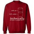 thumbnail image 2 of OXI Crewneck Sweatshirt - Technically The Glass is Full, Basic Casual Sweatshirts for Men's and Women Fleece Sweatshirt Long Sleeve - Antiquee Cherry 3X-Large, 2 of 2