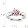 thumbnail image 5 of 925 Sterling Silver Pink Trillion Cubic Zirconia Ring Size 8, 5 of 6