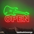 thumbnail image 2 of Handmadetneonsign Guitar Open Neon Sign, Guitar Shop Wall Art, Musical Instrument Store Wall Decor 037154, 2 of 5
