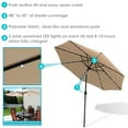 thumbnail image 5 of Sunnydaze 96" Beige Solid Octagon Market Umbrella with Solar LED Lights, 5 of 14