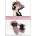 thumbnail image 3 of Big Brim Hat Organza Hats Summer Beach Cap Tea Party Wedding Fascinator Church Hats, 3 of 6