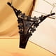 thumbnail image 2 of Braguitas tanga para mujer: hebilla metálica, bordado floral, malla transpirable, cinturilla ajustable, tallas grandes: talla única para 40-75 kg, 2 of 3