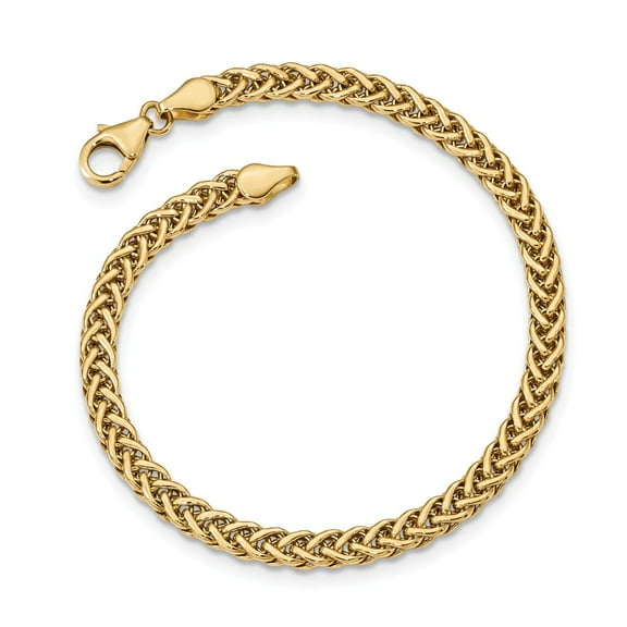 Real 14kt Yellow Gold Polished Fancy Link Chain Bracelet; 7.5 inch; Lobster (Fancy) Clasp; for Adults and Teens; for Women and Men