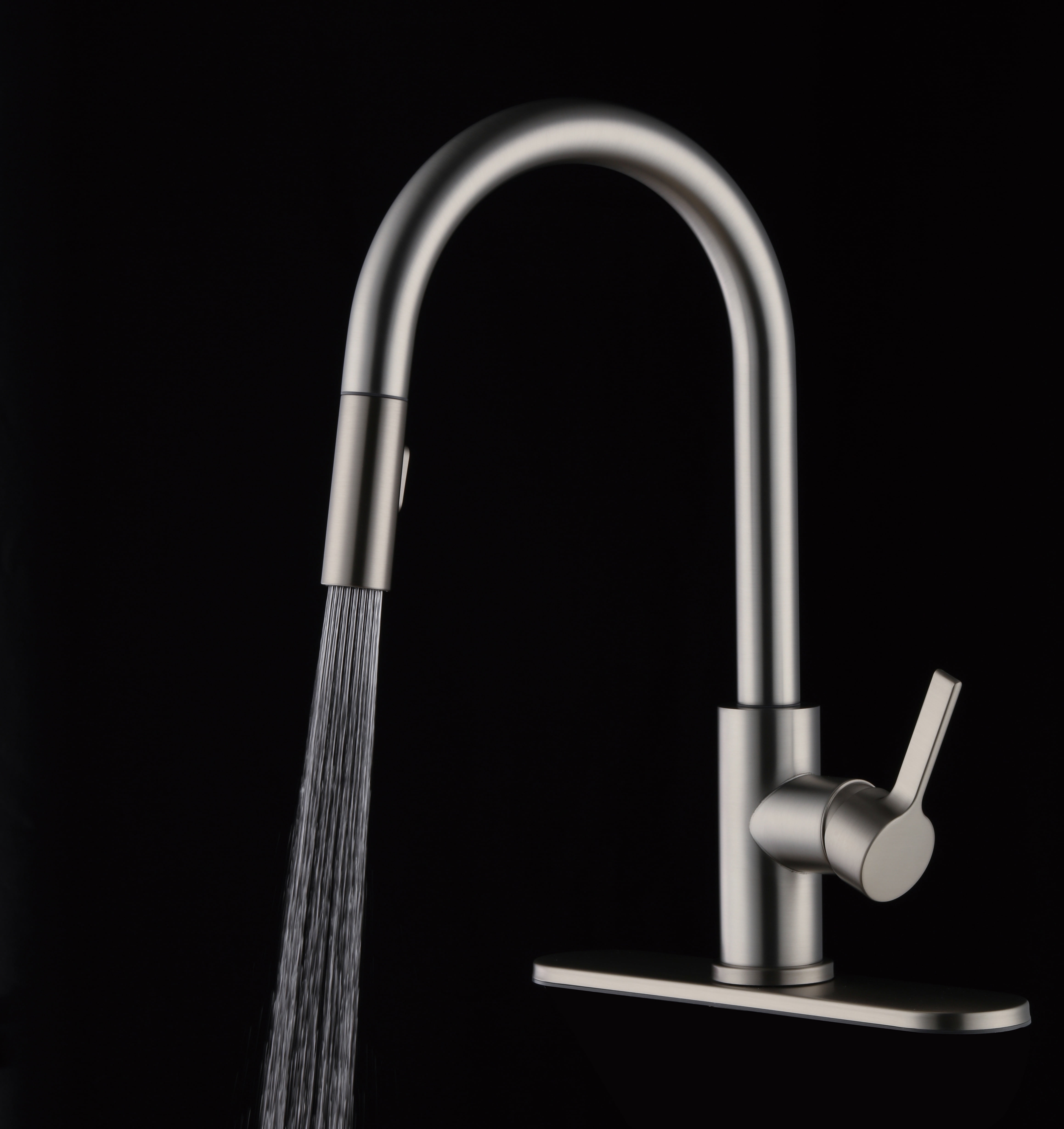 Better Homes & Gardens Pull Down Kitchen Faucet with Soap Dispenser in Satin Nickel
