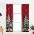 thumbnail image 5 of Hokiten Red Christmas Blackout Curtains | Light Blocking Print Window Curtains, Xmas Snowman Tree Snowflake Thermal Insulated Window Drapes for Living Room Kitchen Cafe (2 Panels, 104"W x 45"L), 5 of 7