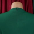 thumbnail image 5 of AURA Plus Size Pencil Midi Dress Round Neck High Waist Bodycon Ruched 9 10 Sleeve Elegant Work Dress, 5 of 9