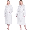 thumbnail image 3 of PAVILIA Robes For Women, Fleece Soft Fluffy Bathrobe, Plush Cozy Long Spa Robe, Satin Trim (S/M, White), 3 of 10