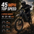 thumbnail image 5 of AMYET Electric Dirt Bike for Adults, 4000W Peak, Up to 45 MPH, 48V 23Ah, UL 2272, 14"/12" Tires, Black, 5 of 12