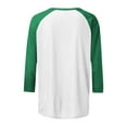 thumbnail image 7 of Delayuji Women Long Sleeve Round Neck Top Solid Color Color Matching Fashion Sleeves Casual T Shirt Green Xxl Polyester,Spandex Short Sleeve Shirts for Women, 7 of 7