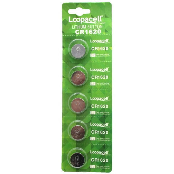Loopacell Lithium Battery CR1620 Pack of 5 Batteries