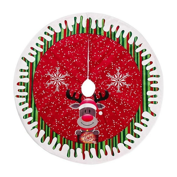 Christmas Tree Skirt Santa- Xmas Tree Base Wrap Holiday Tree Ornaments Floor Mat Party for Indoor O