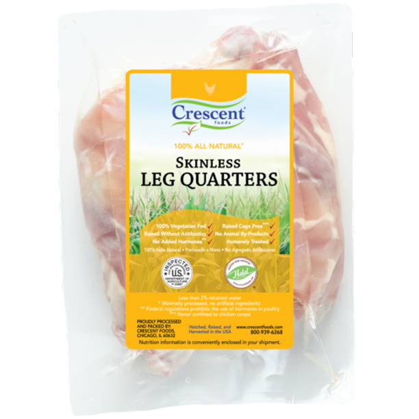 Crescent Foods Skinless Leg Quarters Halal 16 pieces