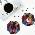 thumbnail image 4 of Pofeuu Cartoon Big-Eyed Dog Print Coasters for Drinks, 4Pack PU Leather Coasters, Bar Drink Coasters for Tabletop Protection, Furniture from Damage-Octagon, 4 of 6
