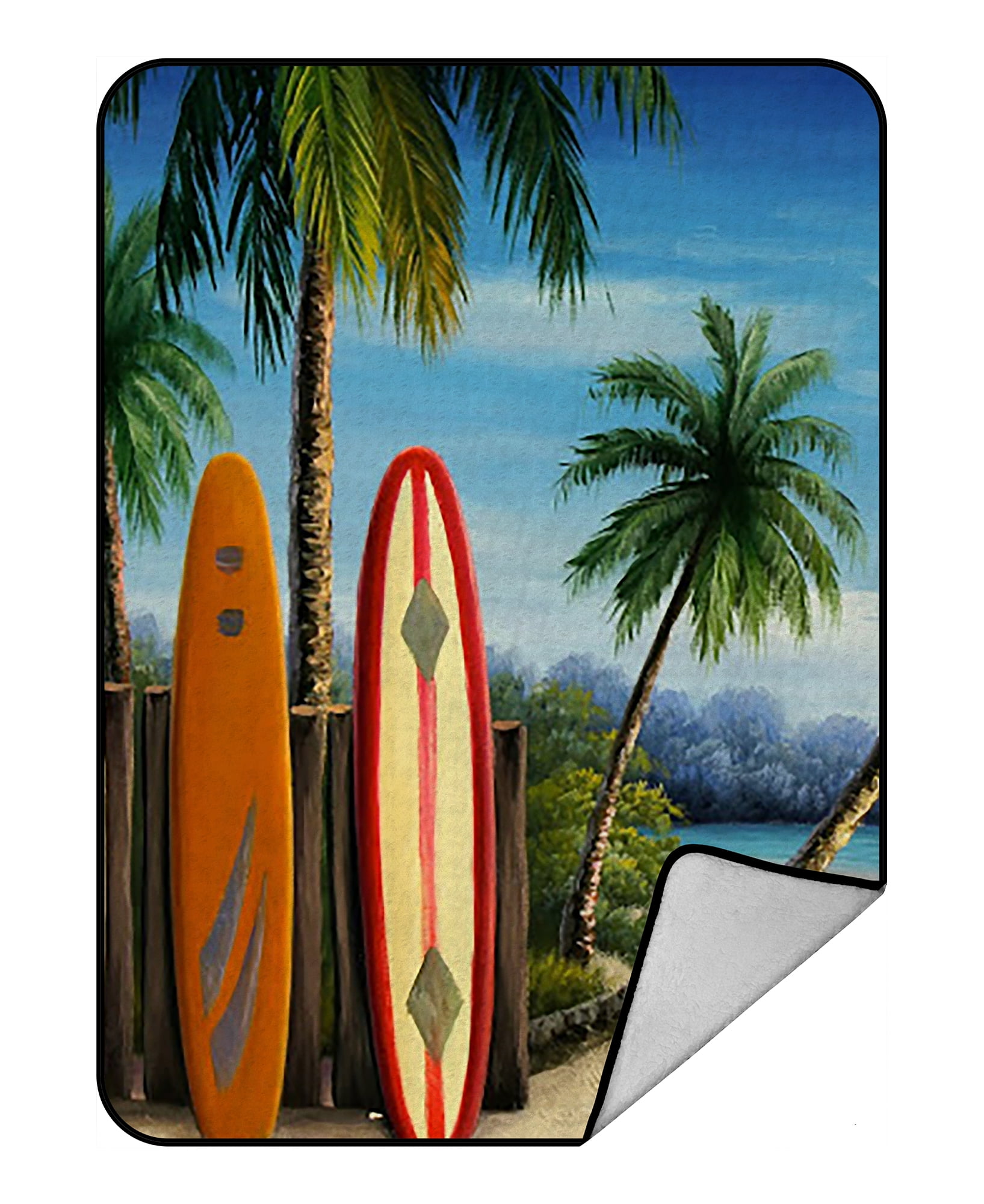 GCKG Amazing Surfboards Fleece Blanket Throw Blanket 58x80inches