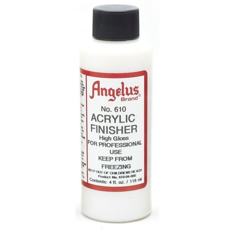 UPC: 0086366610046 | 82AS Angelus Leather Articles Shiny Glossy Acrylic Finisher 4 Oz Hi-Gloss W/Additive